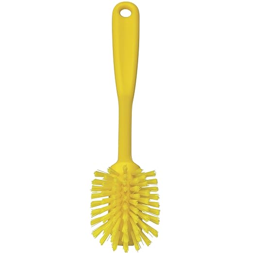 Vikan 42376 Brush,Dish,Scraping Edge,Med,11",PP/PBT,Yellow