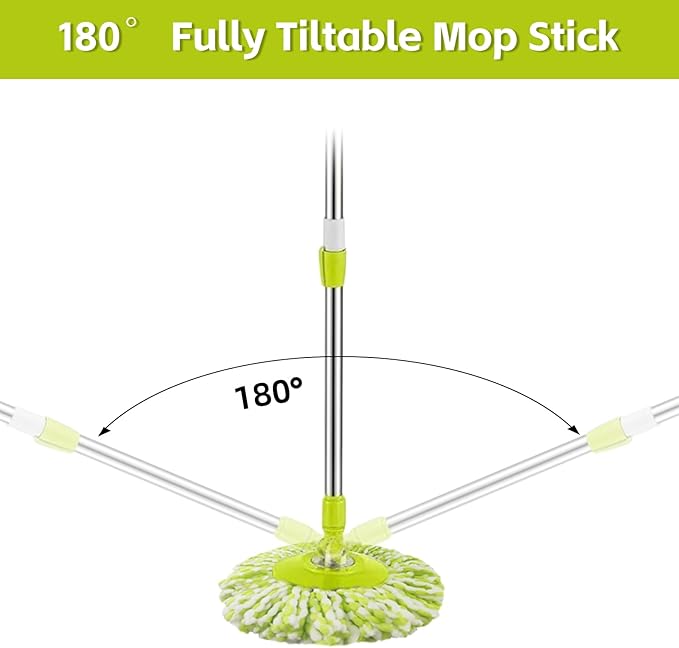 Spin Mop Replacement Handle 360 Degree Spin Mop Pole Handle Replacement Rotating Telescopic Stick for Mop Head, Ideal for Home and Household Cleaning