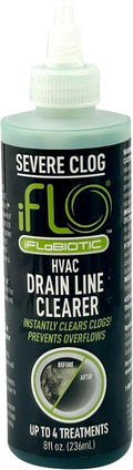 iFLO® Severe Clog Relief™ - 5X A/C Drain Line Cleaner Concentrate – Heavy-Duty HVAC System Solution for Tough Clogs & Buildup – Professional Liquid Drain Cleaner and Unclogger, 8oz Bottle, 1 Pack