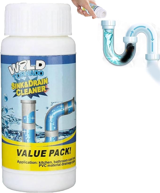 Upgraded Drain Cleaner, Wild Tornado Sink And Drains, Fast Foaming, Multi-functional Pipe Cleaning Tool for Home Kitchen Toilet (1pcs)