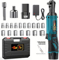 12V cordless ratchet kit, car repair screw and nut disassembly, with quick charger, suitable for home and car repair, is a holiday gift for men. (Battery * 1+plastic box+multiple accessories)
