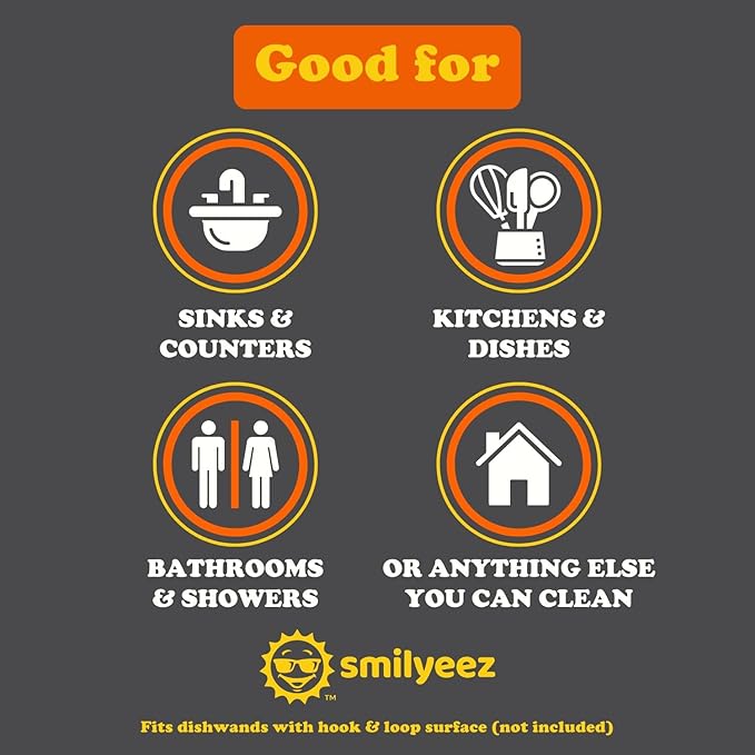 Smilyeez No Plastic Mini Moji Scrubbing Sponge Refills for Scotch Brite Dishwand (10 Pack)