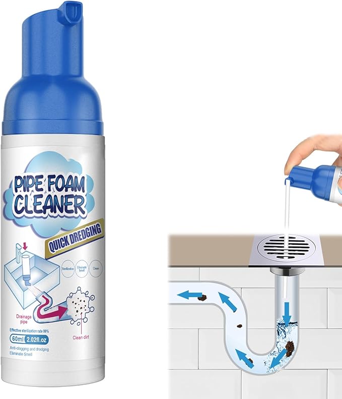 Japanese Drain Foam Cleaner, Japanese Toilet Cleaning Foam Drain Cleaner, Powerful Sink and Drain Cleaner, Drain Cleaner Hair Clog Remover Foam for Kitchen Drain, Sinks (1)