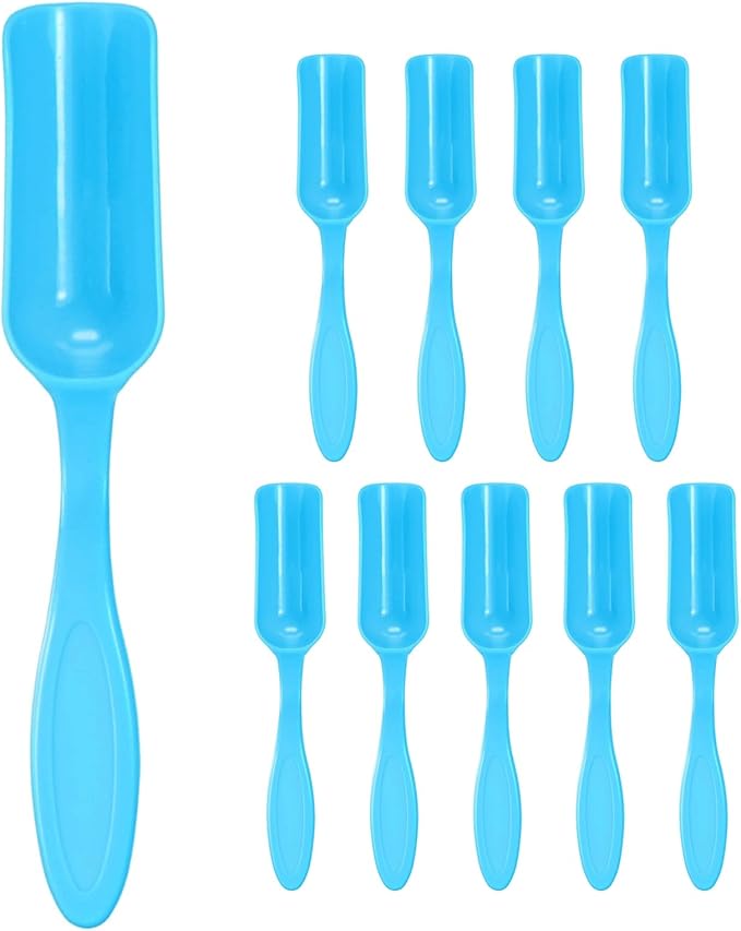 10-Pack Mini Gardening Shovel Spoons, Plastic Garden Soil Scoops for Cultivation Digging Transplanting/Flower Planting/Plant Succulent, Colorful Small Gardening Tools [Blue]