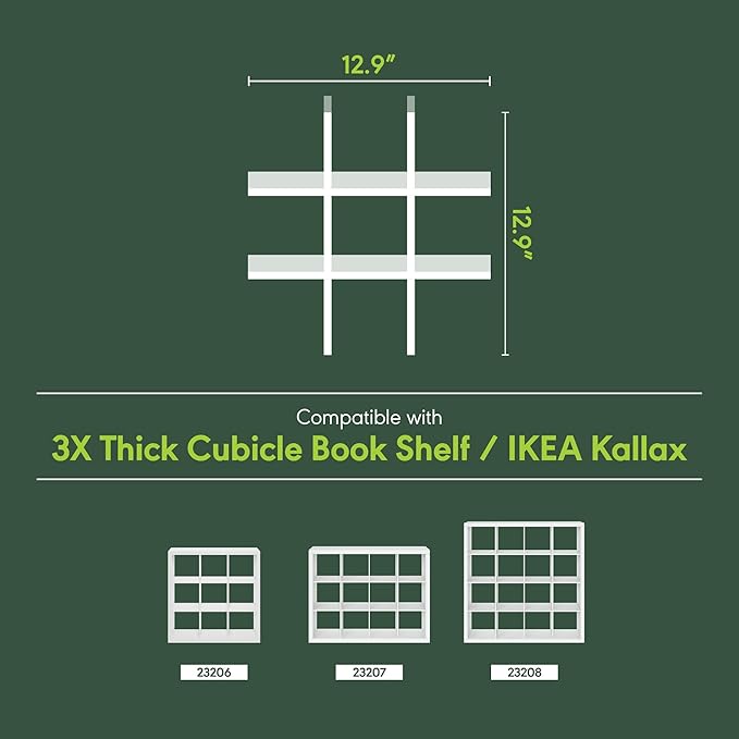 Furinno Cubicle Cube Insert, 9-Compartment Cube Organizer, Geometric Shelf Accessory, Fits into Furinno Triple Thick Cubes, IKEA Kallax, for Organizers and Storage, Black Dark Oak