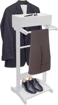 Wood Suit Rack Suit Stand for Man and Women Clothes Valet Suit with Drawer Valet Stands Men Valet White Suit Valet for Entryway Office Living Room