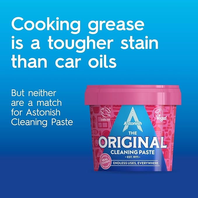 Astonish The Original Cleaning Paste 500g Mandarin Peaches Scent, 2 Pack - Multi Surface Stain Remover, Grease Buster, Tough Kitchen Cleaner, Chemical-Free Household Scrub, Bathroom Essential