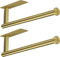 ASTOFLI Paper Towel Holder Under Cabinet No Drilling, Self Adhesive Paper Towel Holder Wall Mount for Kitchen Rack, Under Counter Napin Holder No Drill, RV, 304 Stainless Steel, Gold Brass 2 Pack