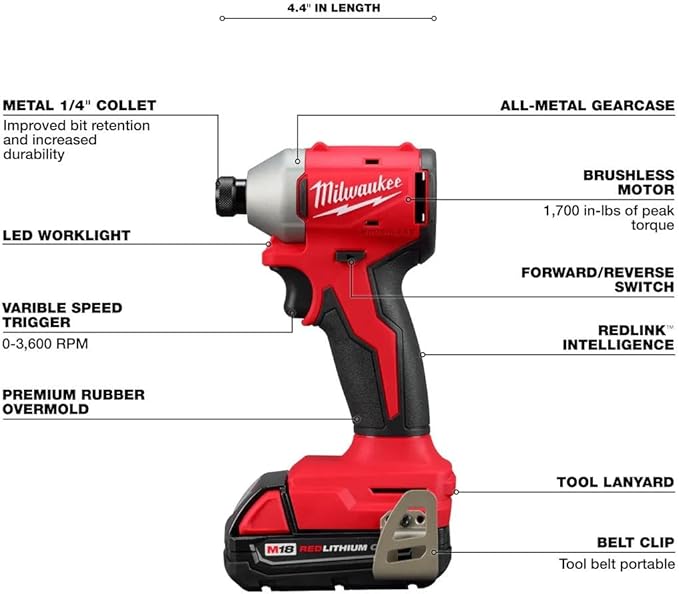 Milwaukee Electric - M18TRADE Compact BRUSHLESS 2-Tool Combo KIT