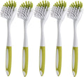 Dish Brush with Handle, Stiff Bristles Dish Scrubber for Pots, Pans & Sink Cleaning, 5 Pack