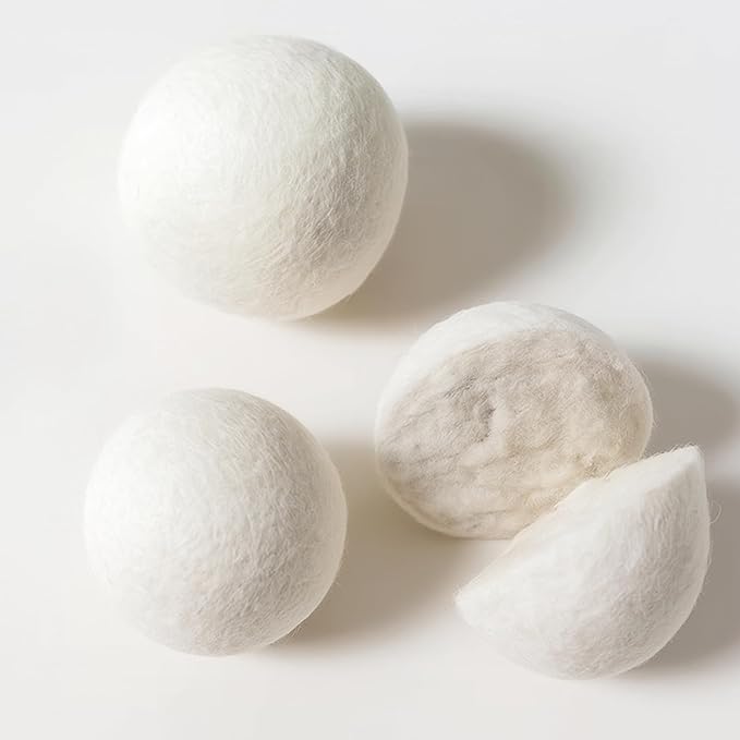 Premium Wool Dryer Balls – XL 6-Pack, 100% New Zealand Wool, Organic & Reusable, Natural Fabric Softener Alternative, Reduces Static, Wrinkles & Drying Time