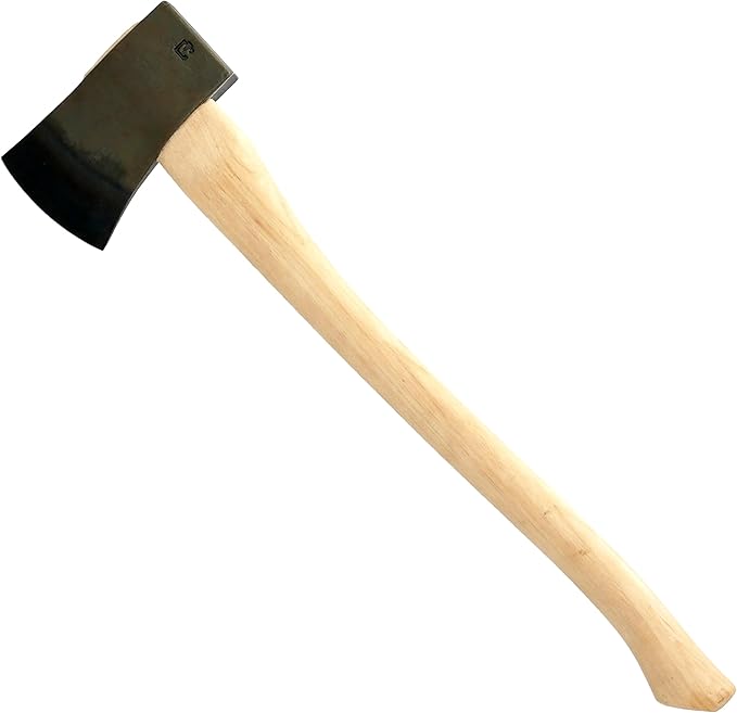 COUNCIL TOOL Boy's Axe - 2.25 lbs Dayton Pattern Axe with 24" Curved Hickory Handle & Drop Forged Steel Head - SU22B24C