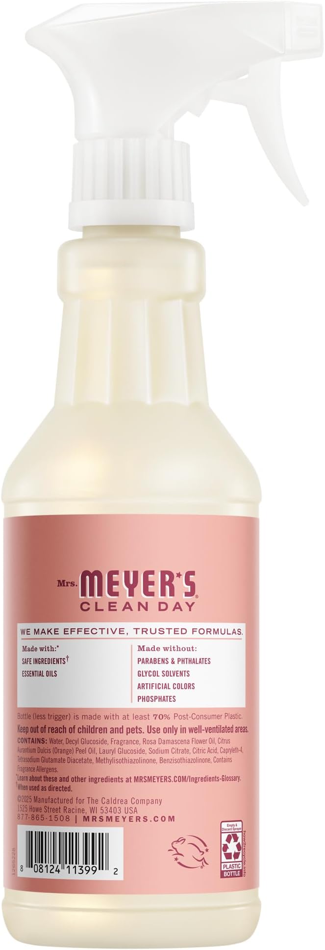MRS. MEYER'S CLEAN DAY Multi-Surface Everyday Cleaner, Rose Scent, 16 Fl Oz Bottle
