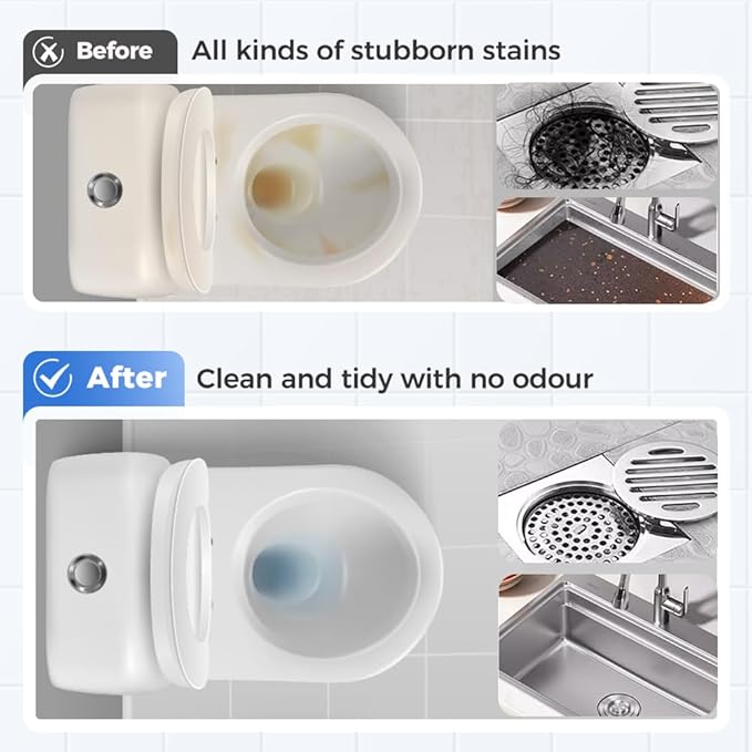 Drain Cleaner Powder, Powerful Sink Cleaner Powder Fast Foaming for Kitchen Toilet Pipeline Quick Cleaning Tool (3 Pcs)