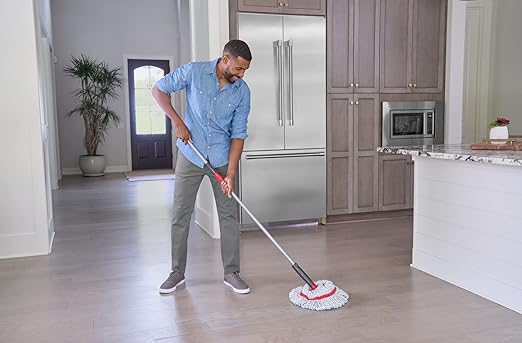 Rubbermaid Microfiber Twist Mop Kit with 2 Refills Kit Machine Washable Built-in Wringer Lightweight Safe for All Floor Types Deep Cleaning for Home/Bathroom/Garage/Office