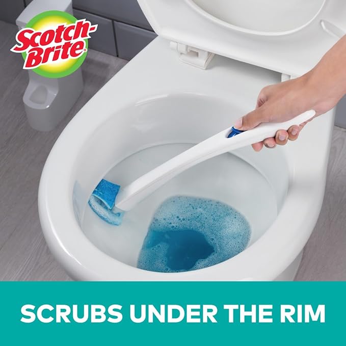 Scotch-Brite Disposable Toilet Scrubber Refills, Scrubs Under the Rim, 40 Disposable Refills