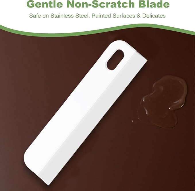 Kitchen Sink Squeegee Samll Silicone Scraper Brush Tool for Countertop Glass Shower Doors Mirrors Bathroom Walls Car Windshield Tiny Windows Compact Soft Clear Tile Window Squeegees 8.6in