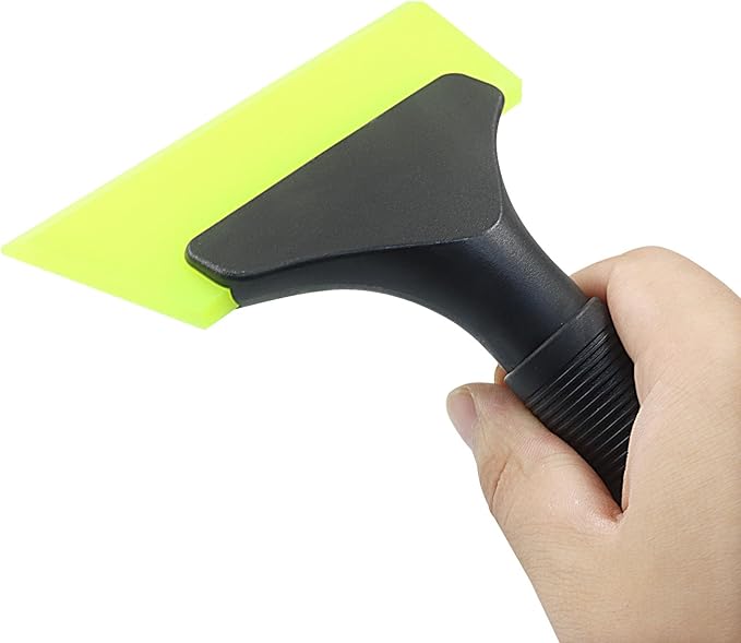 Small Squeegee 5 inch Rubber Window Tint Windshield Scraper, Non-Slip Handle Glass Cleaner for Car Glass Mirror Shower Door/Bathroom Cleaning(Green, 1 Pack)