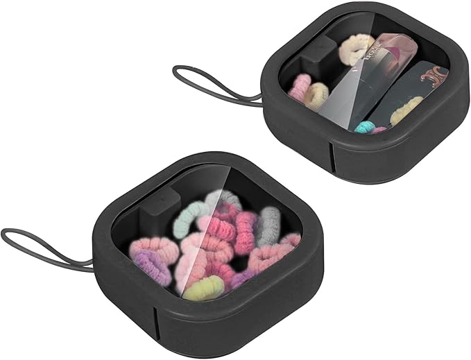 Hair Tie Organizer, Small Portable Hair Accessories Storage Can Be Stackable Or Hung On The Wall, Small Items Holder Hair Tie Organizer for Jewelry Hair Stuff Hair Clip Cotton Swab