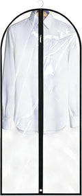 Dress Bags for Gowns Long, 60'' Garment Bags for Hanging Clothes, Suit Bag Cover for Storage and Travel (Clear)