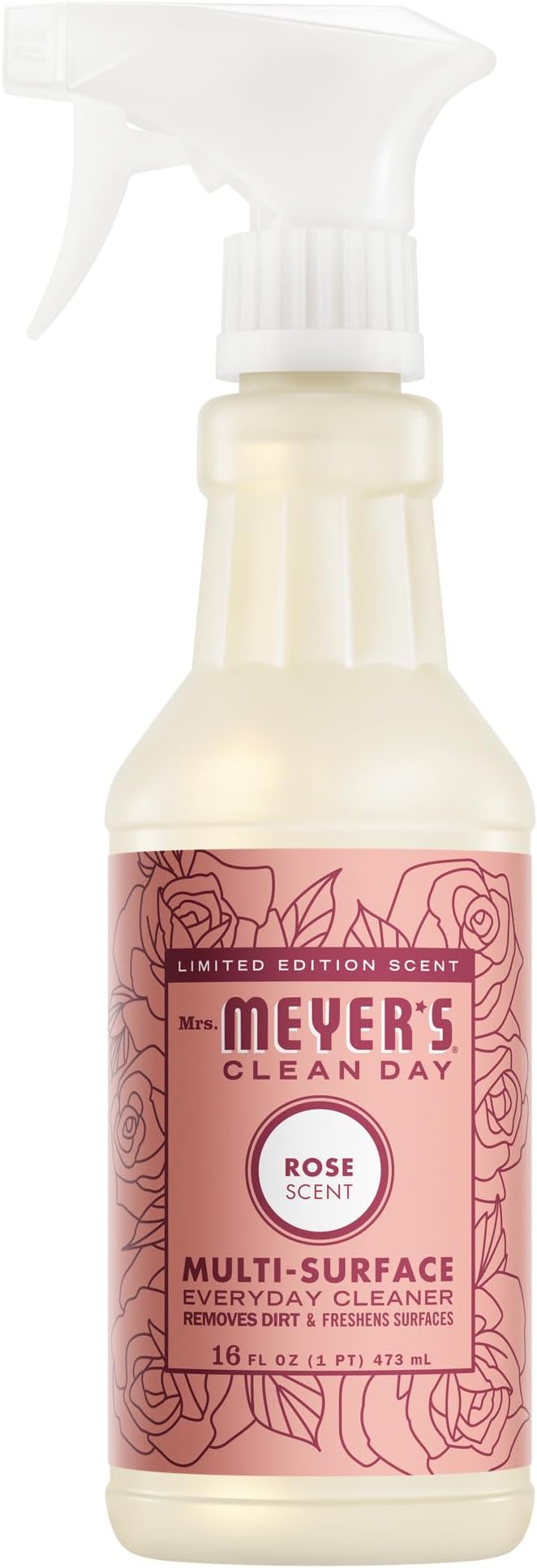 MRS. MEYER'S CLEAN DAY Multi-Surface Everyday Cleaner, Rose Scent, 16 Fl Oz Bottle