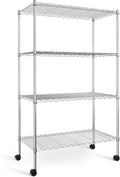 Simple Deluxe Heavy Duty 4-Tier Storage Shelving Unit, 35.83" W x 13.98" D x 55.91" H, 1000 Lbs Loading Capacity, Chrome