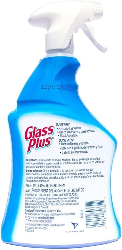 Glass Plus Glass Cleaner, Multi-Surface Glass Cleaner 32 oz (Packaging May Vary) (Pack of 4)