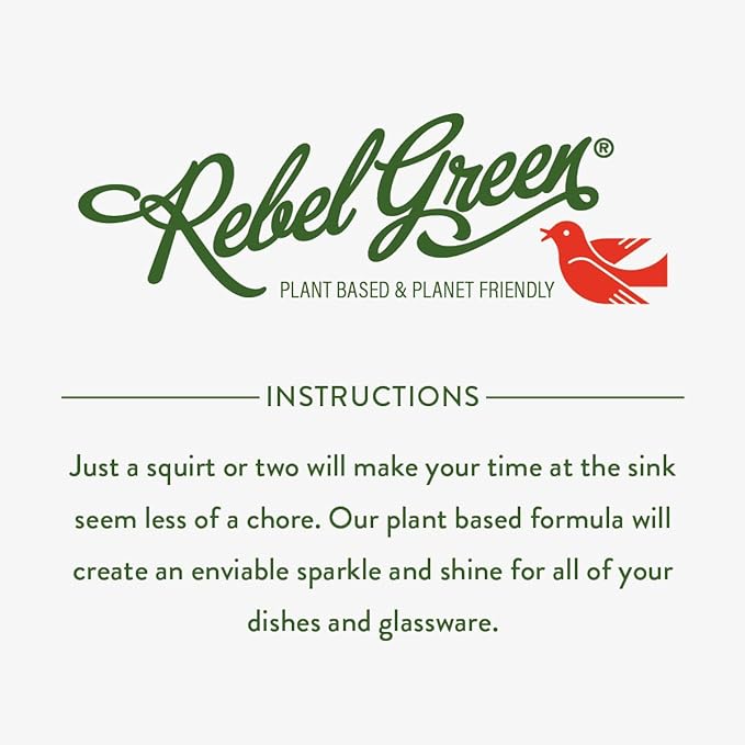 Rebel Green Super Deluxe Dish Soap - Natural Kitchen Dish Detergent - Gentle Dish Liquid Scented with Lavender & Grapefruit - (1 Gallon Refill Bottle)