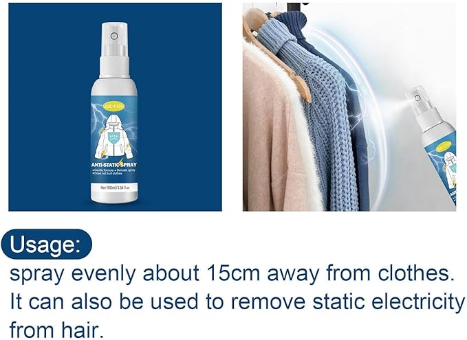 Anti-Static Spray Cling Free Static Guard Spray Static Spray for Clothes Eliminate Static Shock