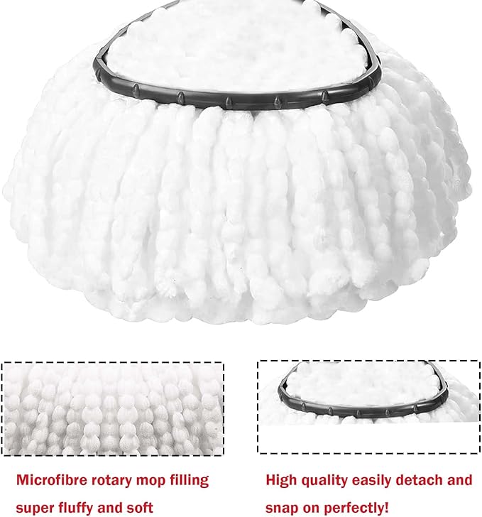 3 Pack Spin Mop Replacement Head Mop Refill Compatible with Oceda Triangle Swivel Mops Microfiber Swivel Mop Refill,Deep Clean,Machine Washable and Easy to Replace