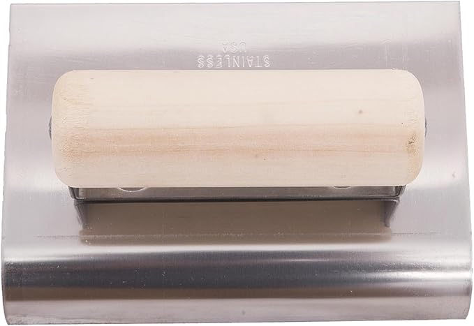 MARSHALLTOWN Qlt Stainless Steel Hand Edgers, Wood Handle Material, 203mm Length, 203mm Width, 3mm Radius, 6mm Lip, Made In The USA, CE526S