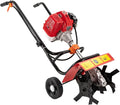 Gas Powered Tiller 52CC 2 Stroke Commercial Heavy Duty Tiller 1.9KW Hand Rotary Cultivator Rototiller Garden Tool with Long Handle for Soil Cultivation
