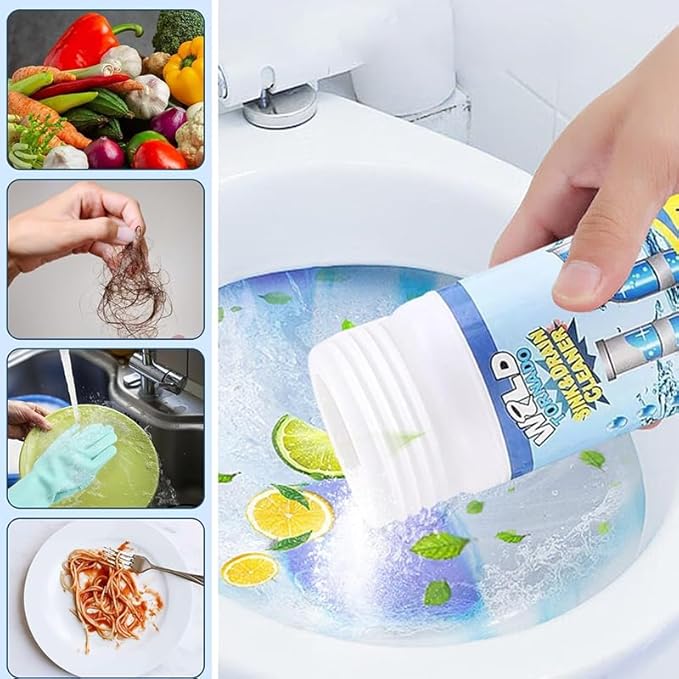 Saker Wild Sink and Drain Cleaner Powder | Rapid-Foam Fast-Acting Pipe Declogger for Kitchen, Bathroom, Toilet, Shower Drain Maintenance (3 PCS (3.88oz*3))