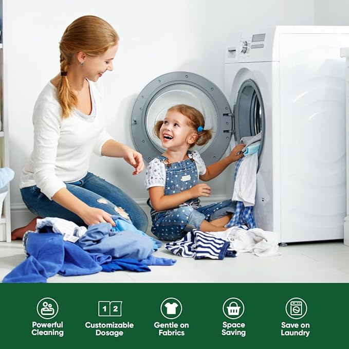 AIDEA Laundry Detergent Sheets, Washer Sheet Detergent, No Plastic Jug, Laundry Soap Sheet For Travel, Home Washing, Fresh Scent-(200 Loads) 100 Sheets