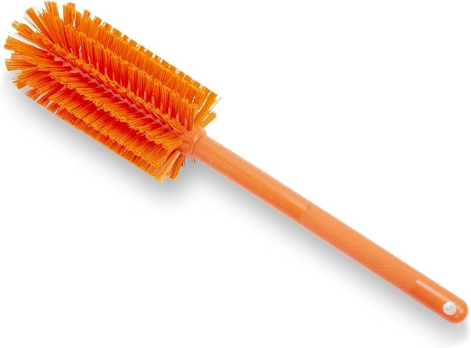 SPARTA Large Water Bottle Brush Ideal for Wide-Mouth Jars, Bottles and Tumblers, Dishwashing Tool with Handle for Home and Commercial Kitchens, Plastic, 16 Inches, Orange