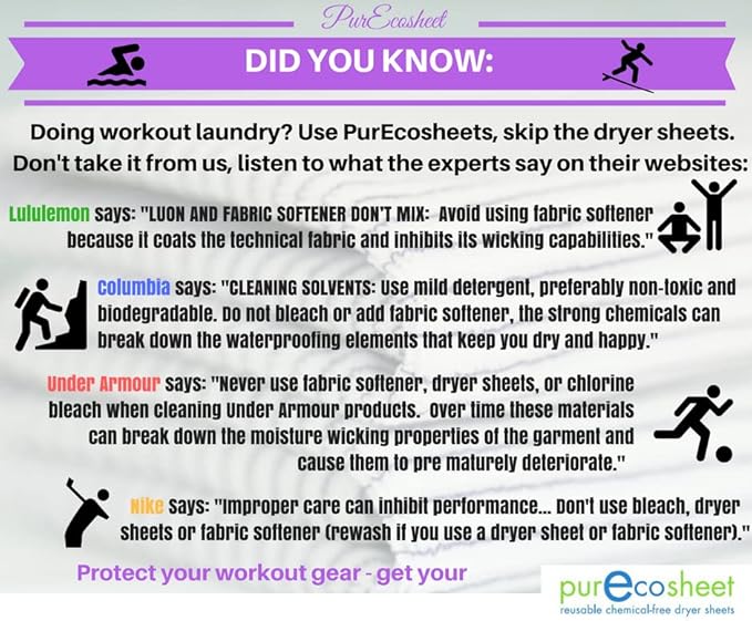 Purecosheet - Reusable Dryer Sheets | Cost effective (500+ loads), Chemical Free & Vegan Dryer Sheet | Safe For Infants & Allergy/Eczema Sufferers | Hypoallergenic | 2 Count