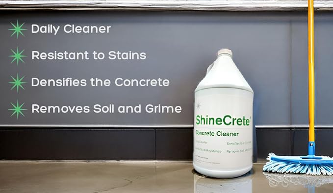 ShineCrete Concrete Cleaner & Protector, pH-Balanced Daily Maintenance for Polished Concrete Floors, Auto-Scrubber Safe, Light Apple Scent, 1 Gallon Concentrated