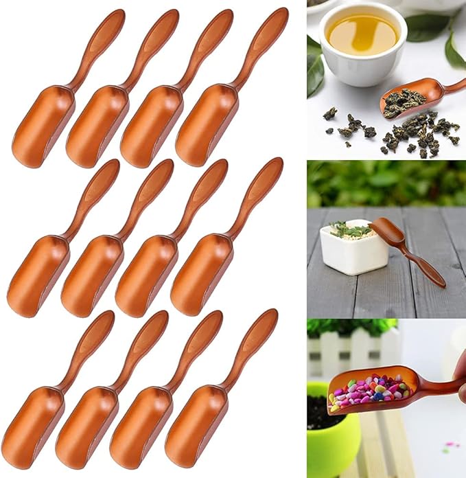 12 PCS Plastic Mini Garden Shovel Spoons Soil Scoops, Cultivation Digging Transplanting Gardening Tools Succulents Potted Flowers, Bath Salt Spoons/ Washing Powder Scoops/ Loose Tea-leaf Scoops
