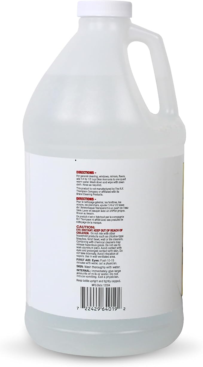 La's Totally Awesome Clear Ammonia, 64 oz, Multipurpose, Multi-Surface Cleaning Solution (Pack of 2)