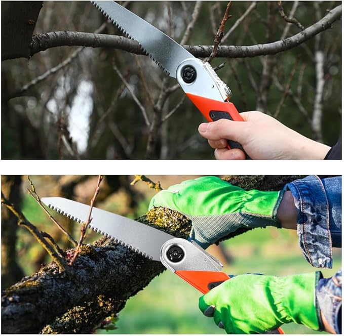 Toolux 5.9 Inch Folding Saw, SK-5 Steel Pocket Hand Saw for Wood, Hunting and Camping, Pruning Saw for Cutting Branches and Tree Limbs on Backpacking & Bushcraft Trips, With Carry Case