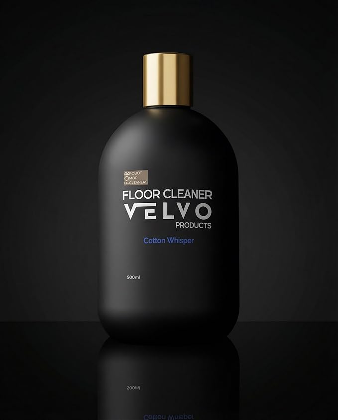 Velvo Scented Floor Cleaning Solution for Robot Mops – Compatible with Roborock, Dreame, Roomba – Low Foam 1:300 Concentrate, Multi-Surface Cleaner for Hardwood & Tile, 500ml (Cotton Whisper)