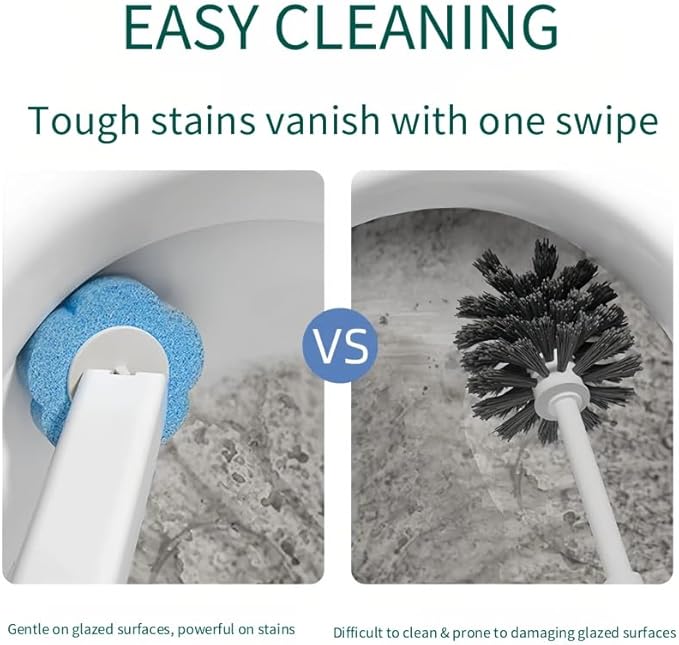 Disposable Toilet Brush with 48 Refills, ,Toilet Bowl Cleaner,Toilet Cleaning Supplies,Toilet Bowl Brush,automatic lid-opening and closing toilet brush with Holder for Bathroom Deep Cleaning & Hygiene