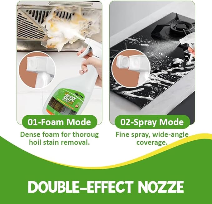 NUAN Heavy Duty Degreaser Spray, 500ML Kitchen Cleaner Spray, All Purpose Cleaner Multi Purpose Degreaser Cleaner Spray Removes Grease, Grime, And Stains On Microwave & Oven & Stove Top