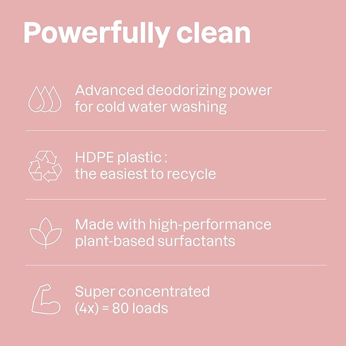 ATTITUDE Baby Laundry Detergent Liquid, EWG Verified, Safe for Baby Clothes, Infant and Newborn, Vegan and Naturally Derived Washing Soap, HE Compatible, Unscented, 80 Loads, 67.6 Fl Oz