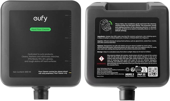 eufy Official Hard Floor Cleaner for Omni S1 Pro/S1, Safe and Gentle for Hand, Automatically Mix Without Manual Dilution, 600ml