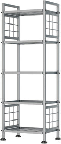 GIOTORENT 5-Wire Standing Storage Shelf, Metal Shelving Unit Pantry Rack for Laundry Kitchen Bathroom Organizer(Silver)