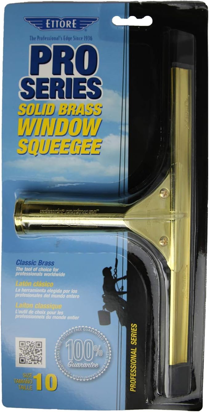 Ettore ProSeries Brass Squeegee, 10-Inch