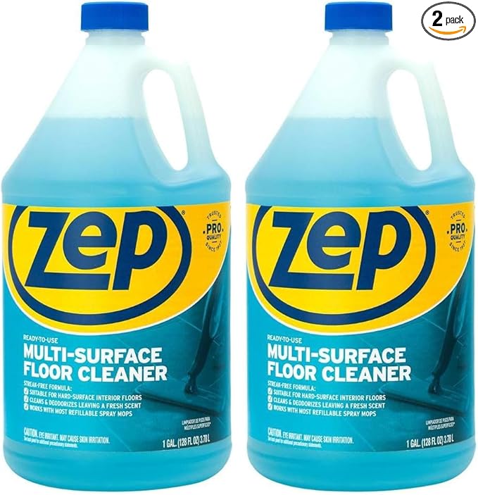 Zep ZUMSF128 Multi Floor Cleaner, 128 oz, Blue, 128 Count (Pack of 2)