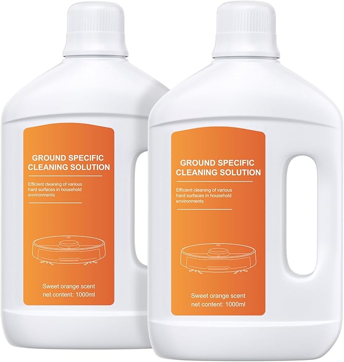 Orange Floor Cleaning Solution 1L Compatible with Dreame Wet & Dry Vacuum and Robot， Residue & Streak Free,Suitable for All Robot Vacuum Cleaners and Wireless Wet Dry Dual-Use Vacuum Cleaners