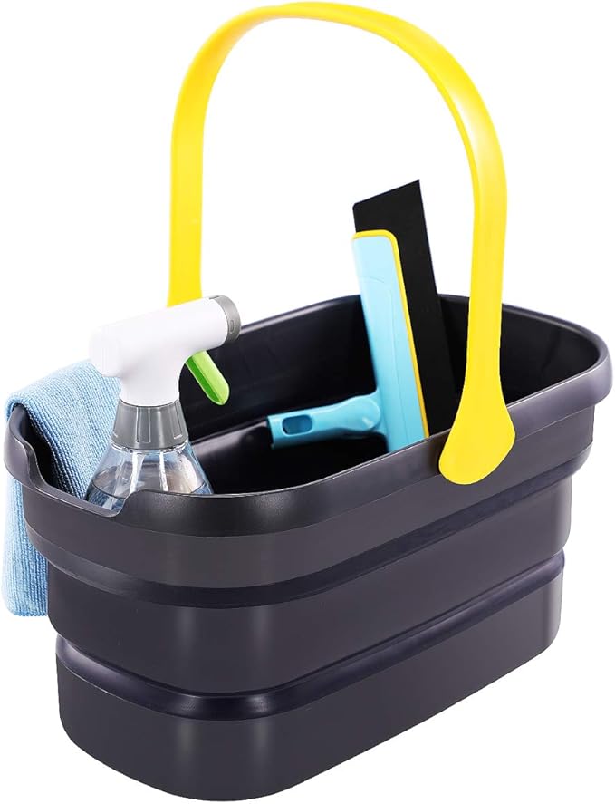 Yocada Collapsible Plastic Bucket Mop Bucket 10L (2.6Gallon) Cleaning Washing Basket for Sponge&Flat&Cotton Mop Cleaning Washing